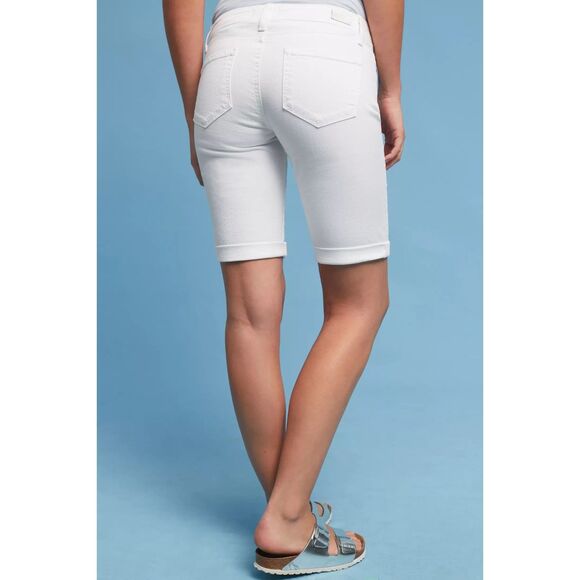 NWOT Paige Denim Women's Jax Mid-Rise Knee Length Shorts in White Size 25 - Picture 4 of 12